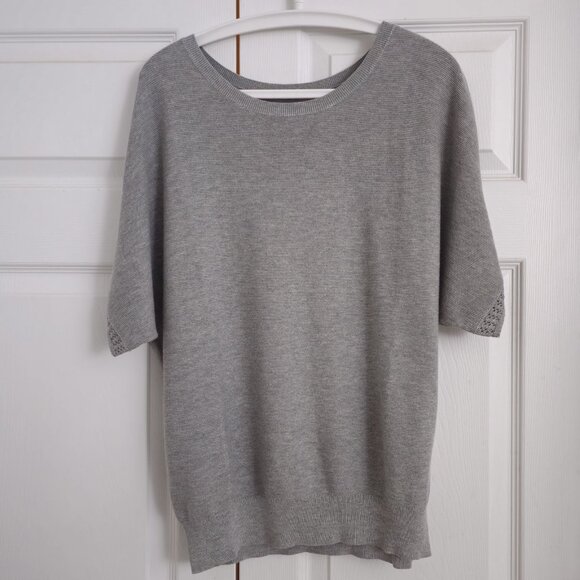 NEW Petite Studio Franco Cotton Knit Top - Grey (S) - Picture 5 of 7